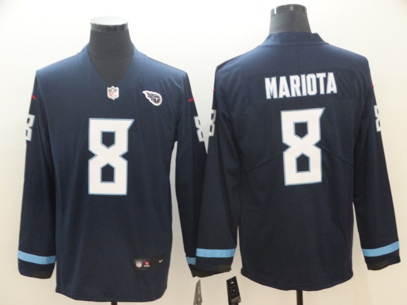 Men's Tennessee Titans Marcus Mariota #8 Navy Jersey